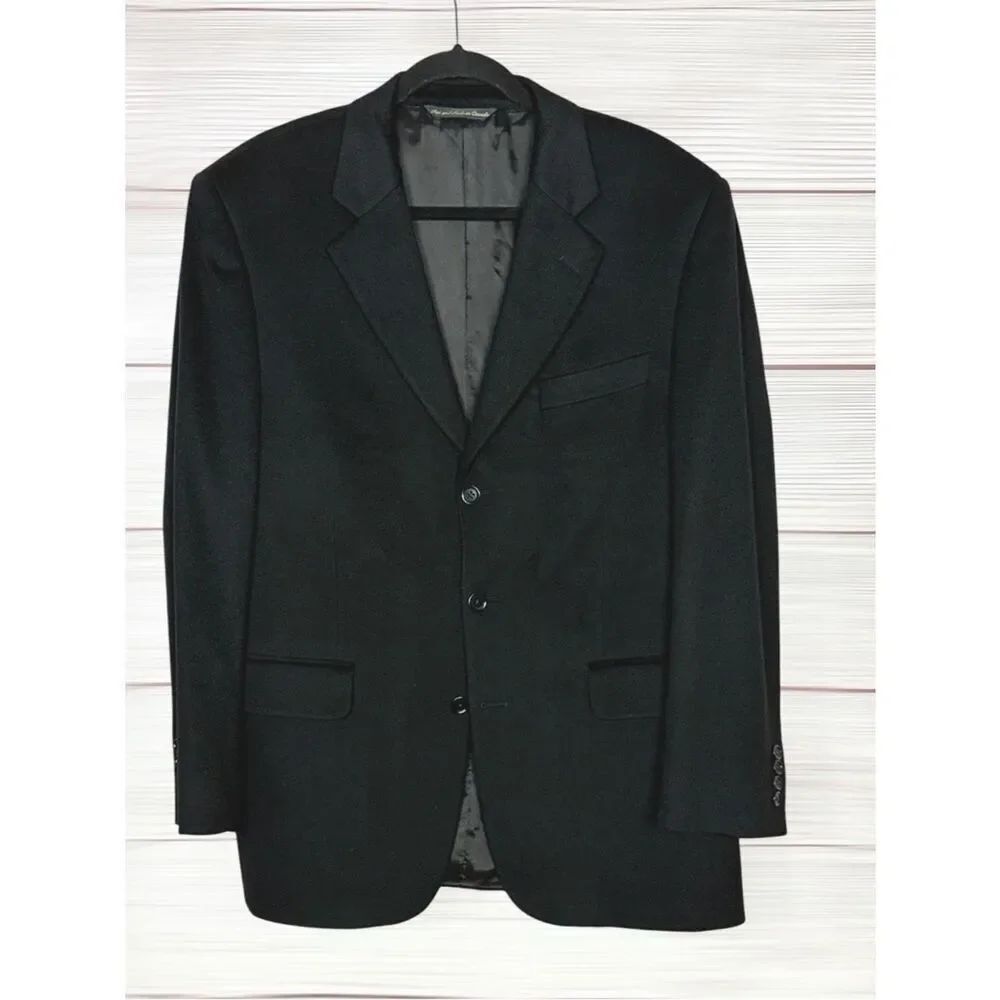 Jack Victor Loro Piana Black Cashmere Sport Coat 3 Button Front 42R Canada